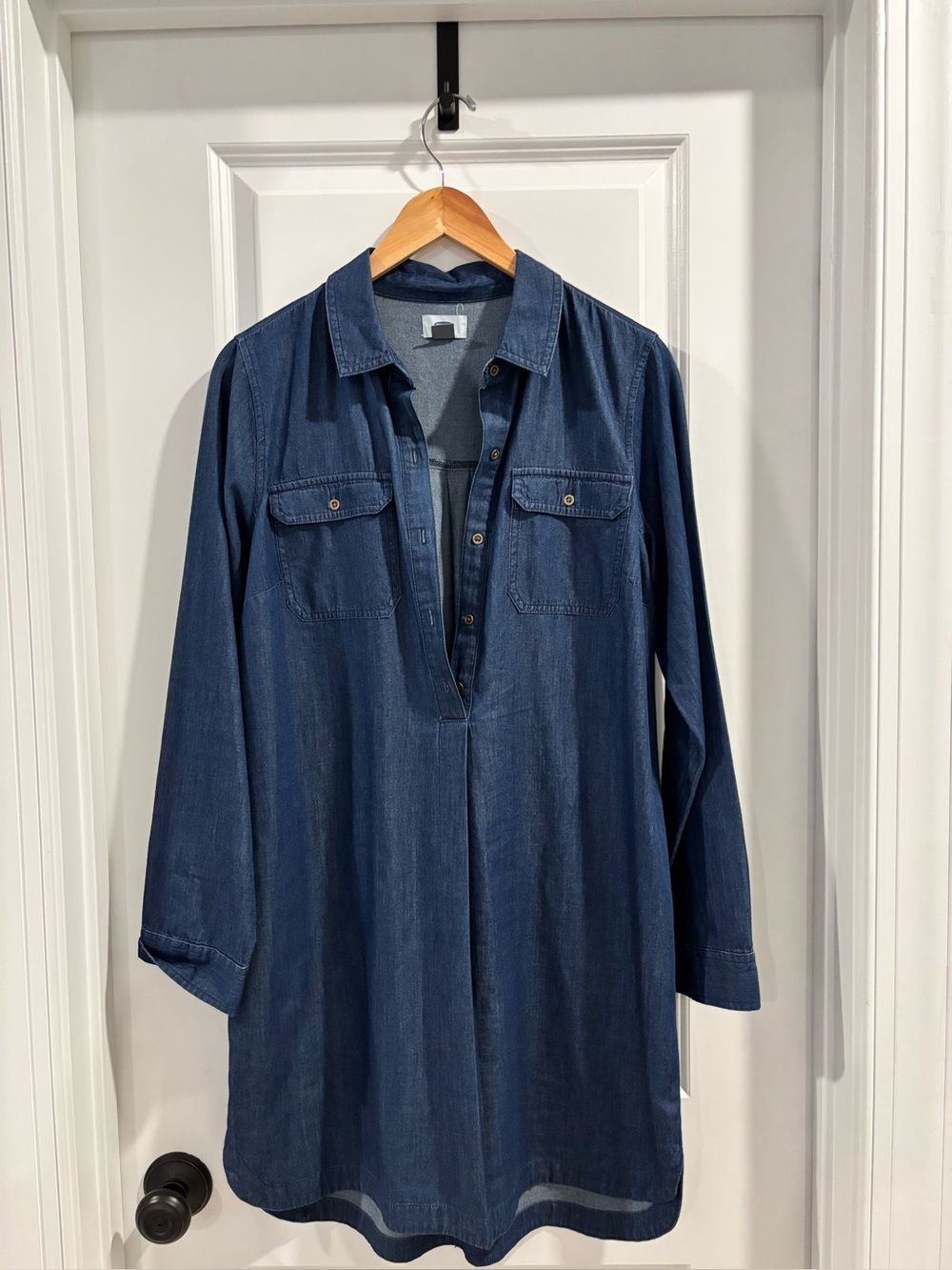 Old Navy Dark Blue Denim Button-Up Tunic